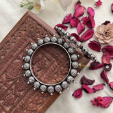 Vriksham Elegant Lotus Bloom Oxidized Kada Bnagle-S1059